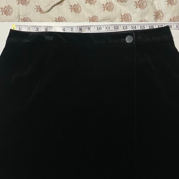 Theory Velvet Wrap Mini Skirt Black Size 14 - Picture 10 of 10